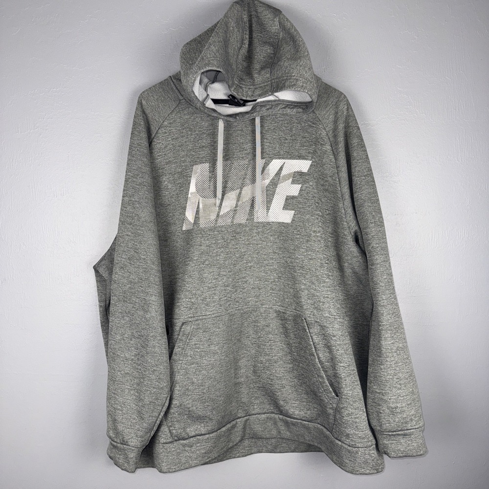 Nike Dri-Fit  Gray Heather Fleece Lined Pullover Hoodie Men's XXL